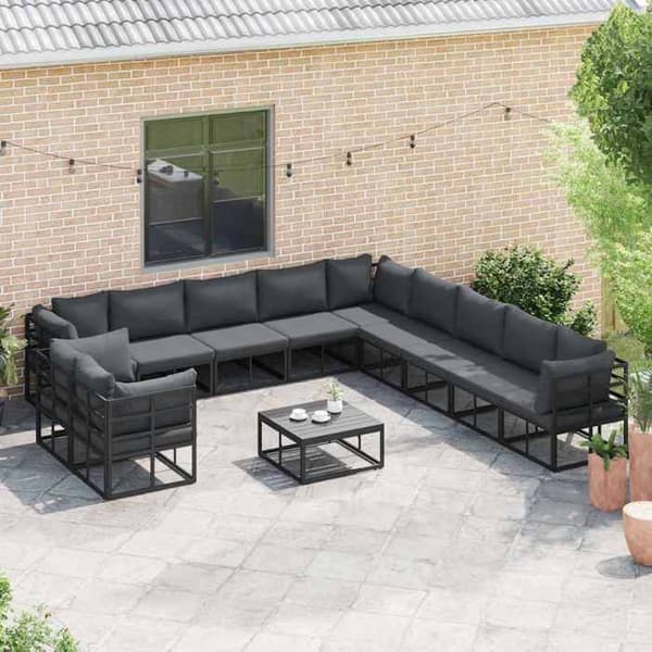 Maison Exclusive - 11 pc havegruppesæt i sort aluminium