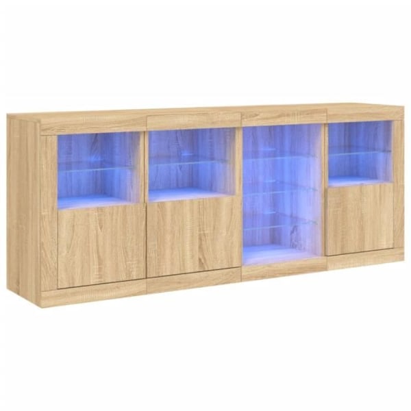 Sideboard - LED - Sonoma Ek - 2 dörrar - Modernt - Design Brun