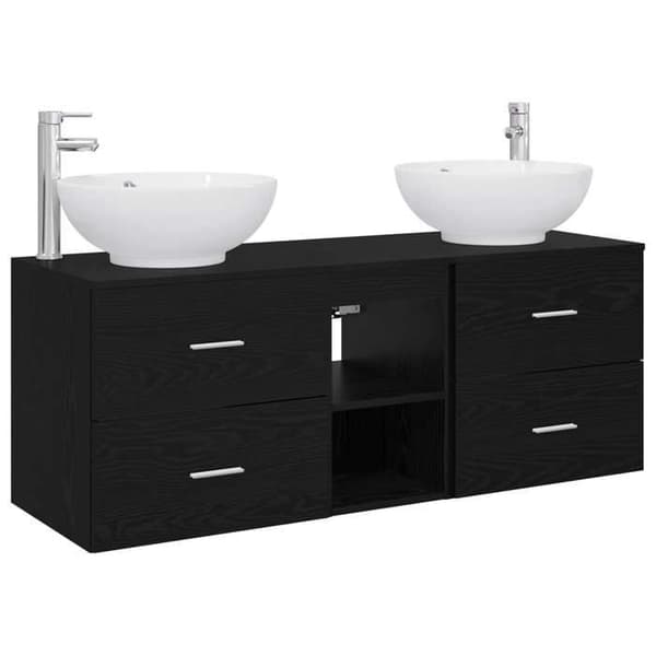 Maison Exclusive - 3 osan musta kylpyhuonekalustesarja