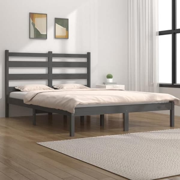 Maison Exclusive - Sengestel uden madras grå massivtræ 200x200 cm grå