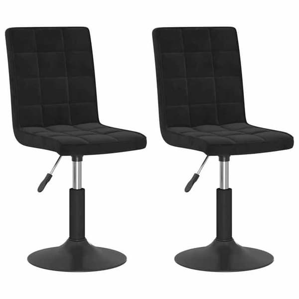 Maison Exclusive - Snurrande matstolar set om 2 svart sammet