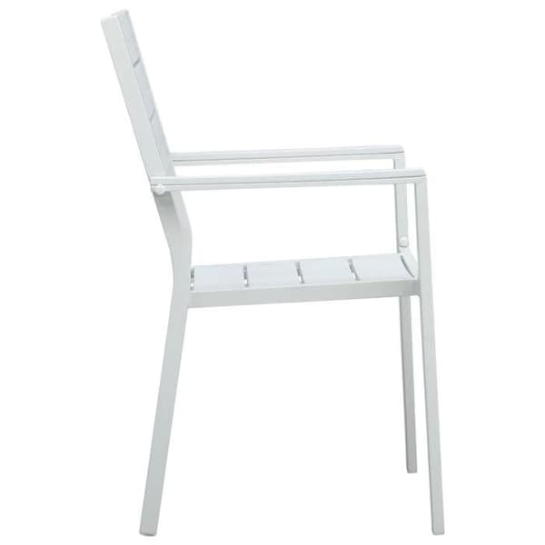 Maison Exclusive - Trädgårdsstolar set om 4 Vit PEHD Trälook