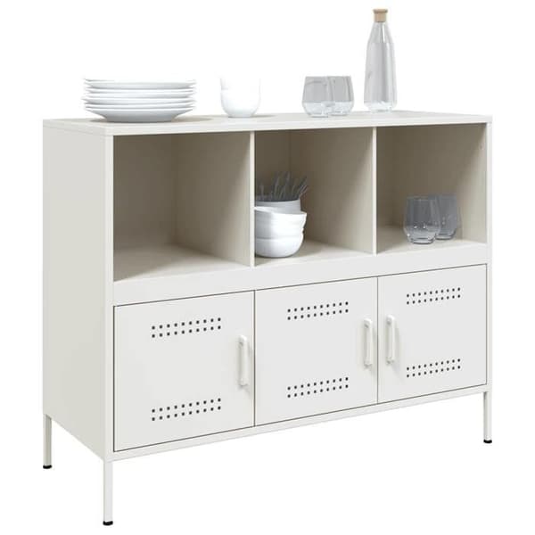 Maison Exclusive - Buffé vit 100,5x39x79 cm stål