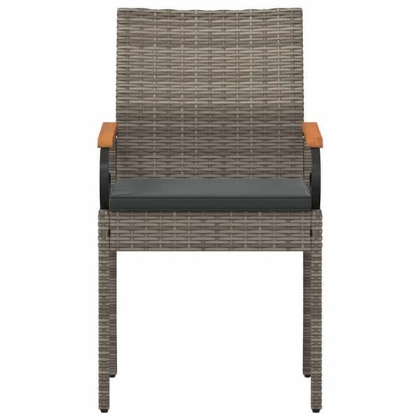 Maison Exclusive - Trädgårdsstolar 2 st Grå och Mörkgrå Poly Rattan och Akacia Grå
