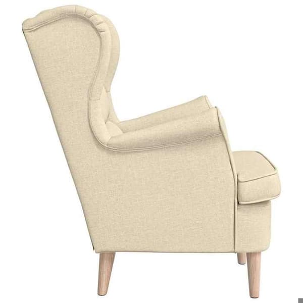 Stol - EKSKLUSIV HUS - Creme - Polyesterstof - Blødt polstring - 74x84x100 cm Grädde