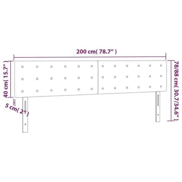 Maison Exclusive - LED Hovedgærde Sort 200x5x78/88 cm Velour svart
