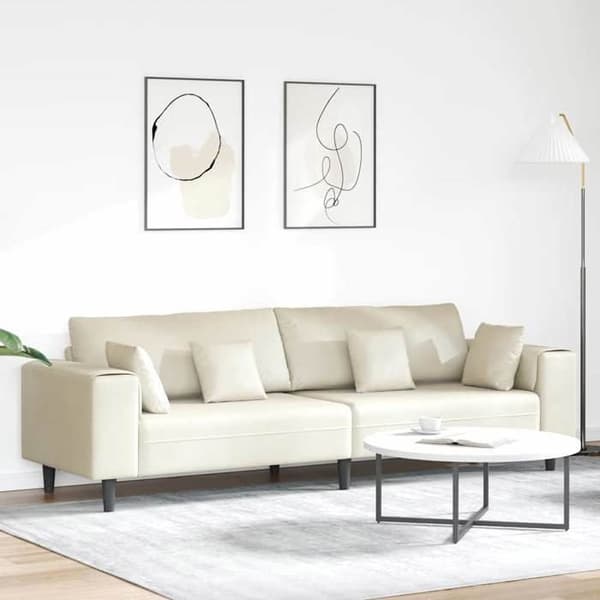 Divaani - MAISON EXCLUSIVE - 250x77x76 cm - Kermanvärinen sametti - Jousityyny - Vahva vaneri Grädde