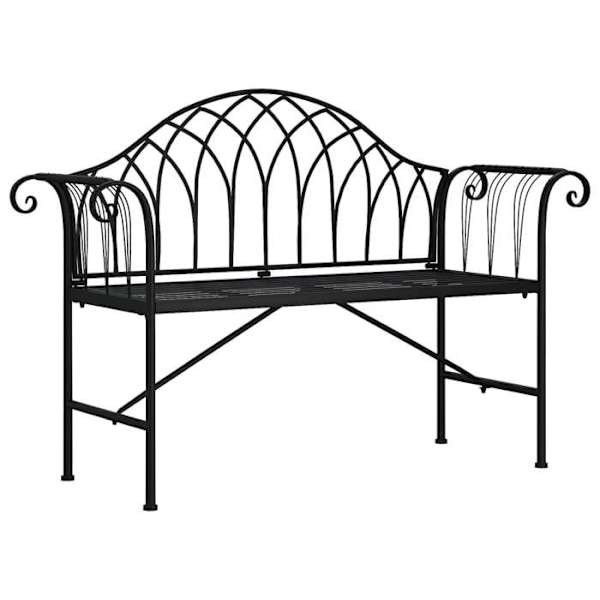 Havemøbel - Eksklusivt Hus - 2 pladser - Sort - Stål 128 cm