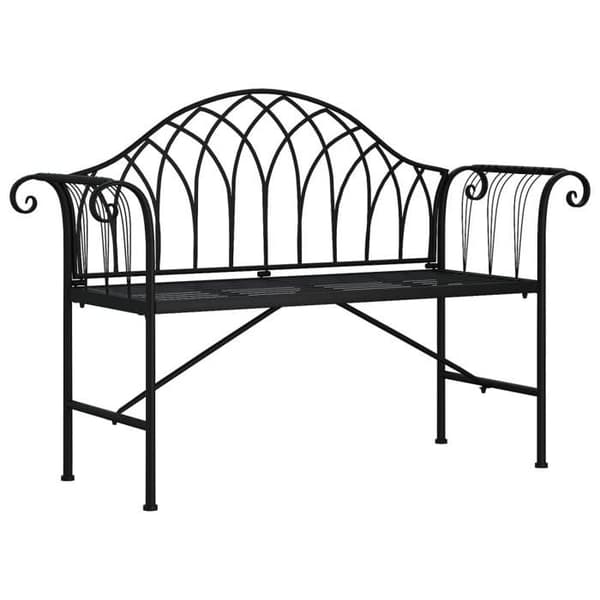 Maison Exclusive - Bænk til haven 2 pladser 128 cm Sort Stål