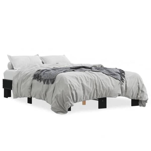 Sengestel - EKSKLUSIV HUS - 120x200 cm - Sort - Inkluderet lamelbund - Spånplade Svart