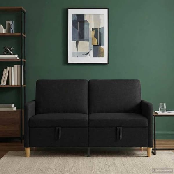 Maison Exclusive - Sofa med opbevaring Sort 152 x 78 x 87 cm Polyester