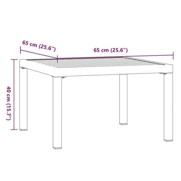 Maison Exclusive - Sort havebord 65x65x40 cm aluminium