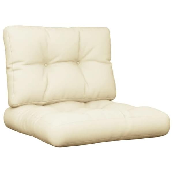 Maison Exclusive - Palettkuddar set om 2 krämfärgad tyg