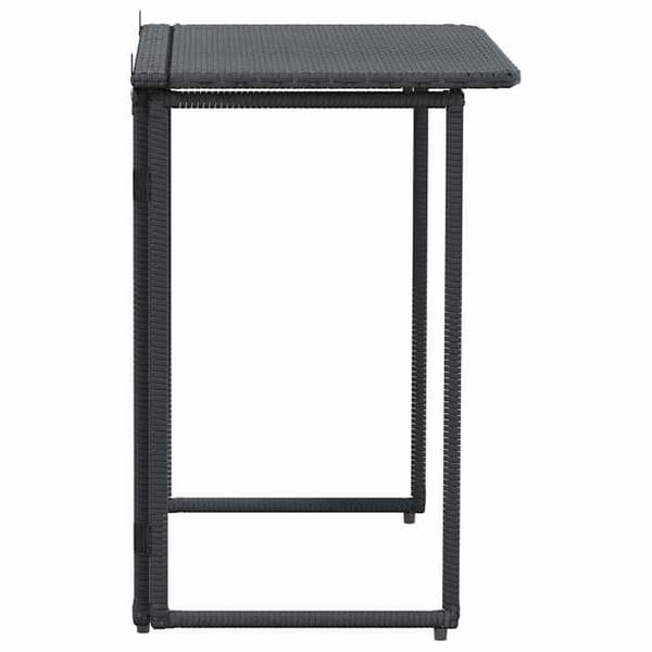 Fällbart trädgårdsbord - EXKLUSIV HEM - 90x51x75 cm - Flätad resin (polyrotin) - Stålram - Väggfäste Svart