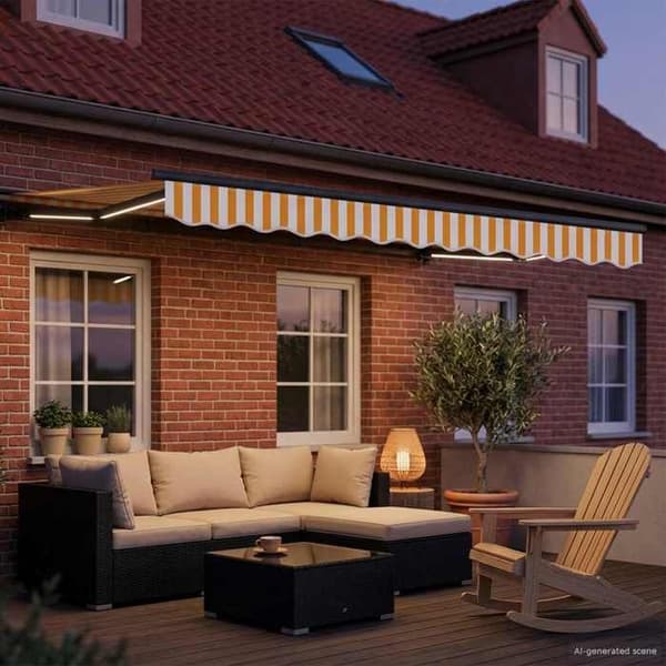Maison Exclusive - Manuell markisram med LED 3,5 x 2,5 m