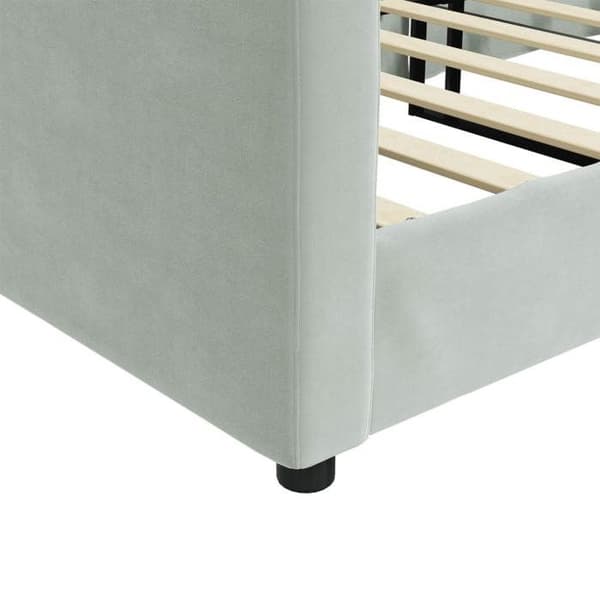 Maison Exclusive - Sängsoffa utan madrass ljusgrå 90x200 cm sammet