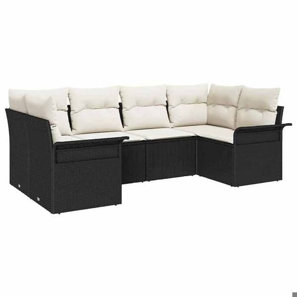 Maison Exclusive - Sæt af 6 pc have-sofa i sort poly rattan