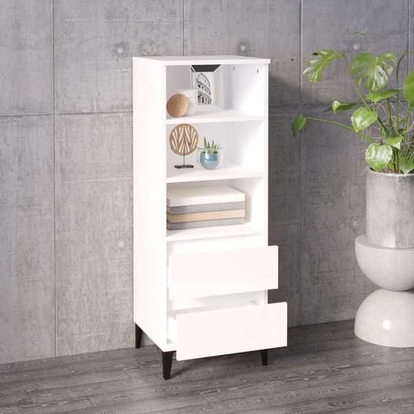 Maison Exclusive - Buffé hög Vit 40x36x110 cm Ingenjörsträ