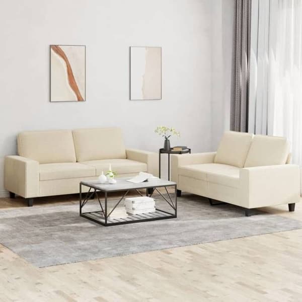 Maison Exclusive - Sæt af 2 sofaer i cremefarvet stof