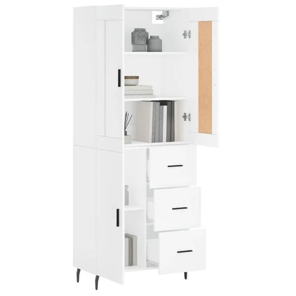 Maison Exclusive - Buffé hög Vit 69,5x34x180 cm Ingenjörsträ Vit