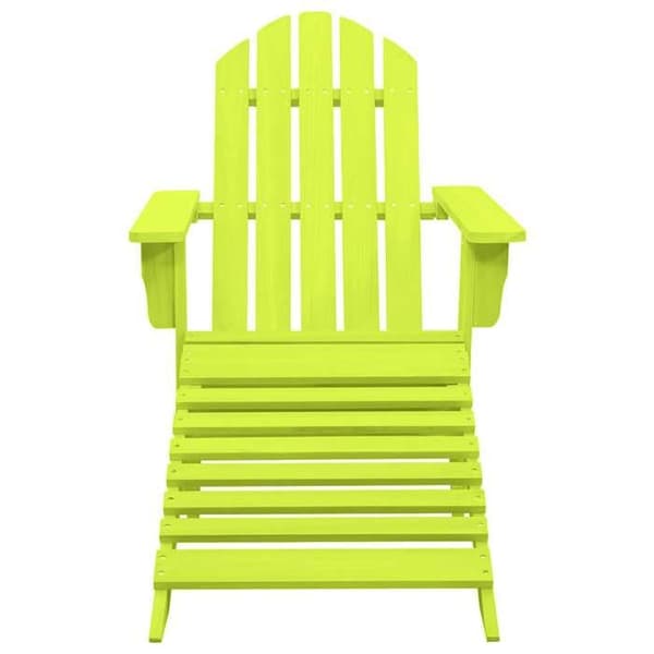 Maison Exclusive - Adirondack trädgårdsstol med fotpall i solid grön gran Grön
