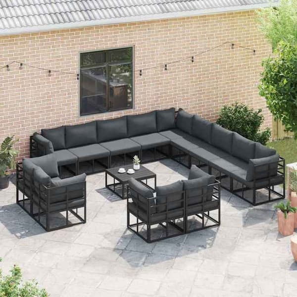 Maison Exclusive - 13 pc havegruppesæt Sort Aluminium