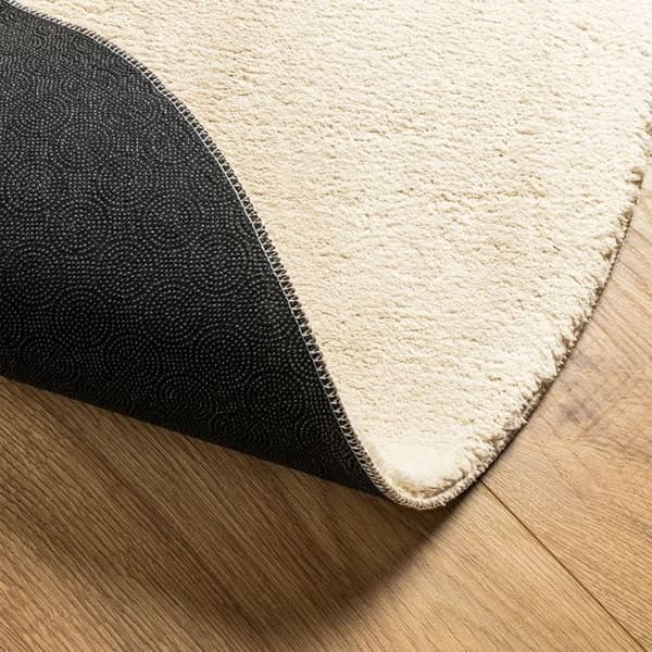 Maison Exclusive - HUARTE tæppe med bløde kort hår og vaskbart i creme Ø 120 cm Grädde