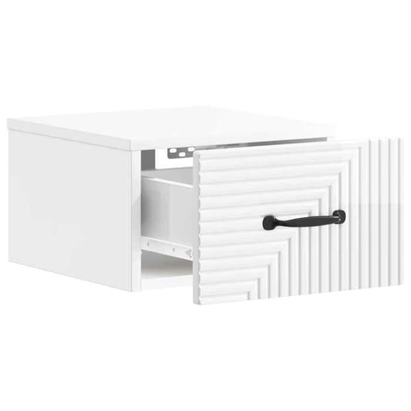 Maison Exclusive - Väggmonterad nattduksbord Vit glansig 34,5 x 33 x 20 cm