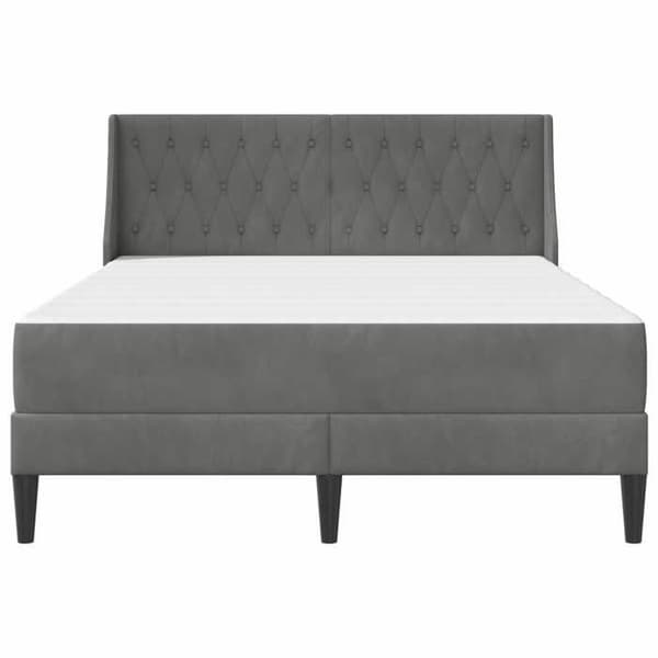 Maison Exclusive - Sängram med madrass Mörkgrå 140 x 200 cm Sammet