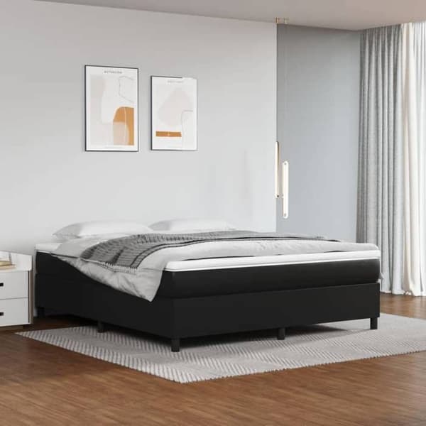 Maison Exclusive - Seng med lameller og madras Sort 180x200 cm Similæder