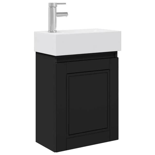 Maison Exclusive - Badeværelsesmøbel med sort vandhane 45,5 x 22,5 x 84 cm