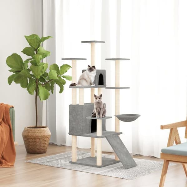 Maison Exclusive - Kattekradsetræ med sisal kløer Lys grå 154 cm ljusgrått