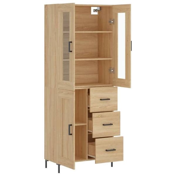 Maison Exclusive - Buffé hög Ek sonoma 69,5x34x180 cm Ingenjörsträ
