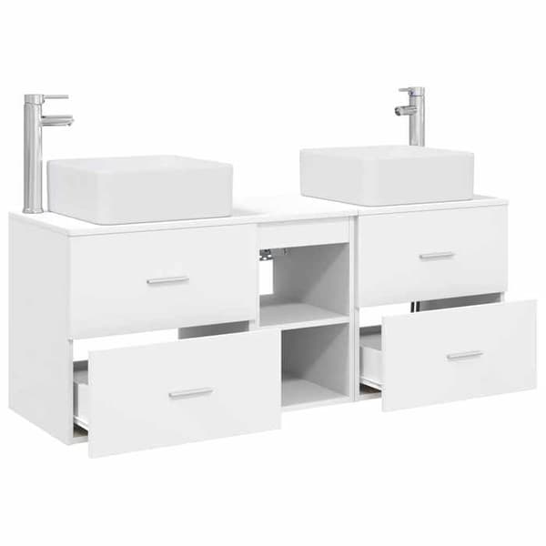 Maison Exclusive - Badrumsskåpset 3 delar Vit 129 x 41 x 80 cm