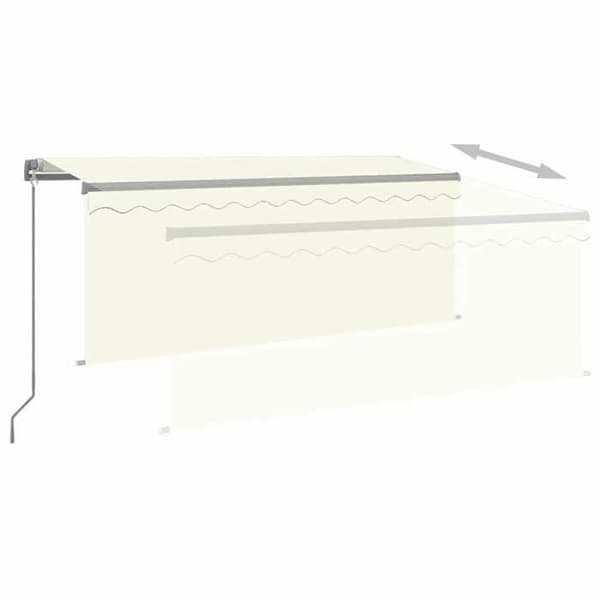 Fällbart tak - EXKLUSIV HUS - 3 x 2,5 m - Manuell - Solenergi LED - UV-skydd Grädde