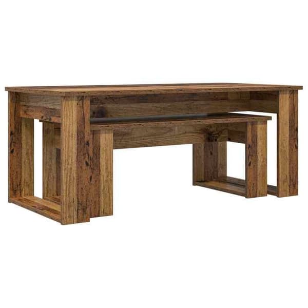 Bord - EKSKLUSIV HUS - Sæt med 2 dele - Ingeniørtræ - Rektangulær 100x50x42 cm - Moderne