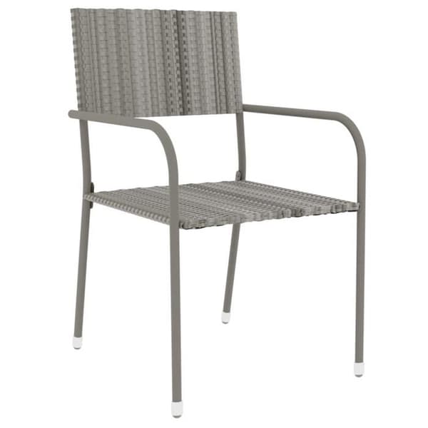 Maison Exclusive - Trädgårdsset 3 delar i flätad resin Grå