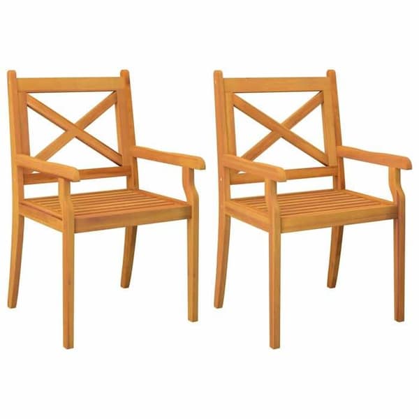 Maison Exclusive - Utomhusmatstolar set om 2 i massivt akaciaträ