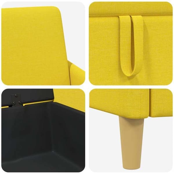 Maison Exclusive - Soffa med förvaring 2 st Gul ljus Polyester