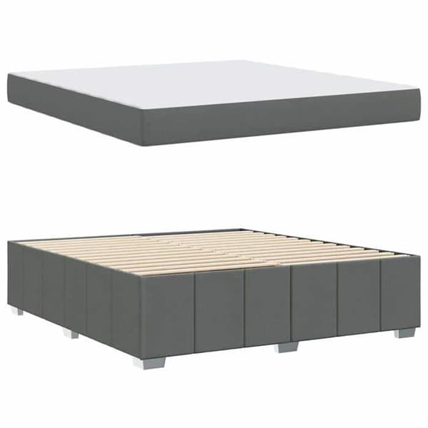 Maison Exclusive - Sängram med madrass Mörkgrå 180 x 200 cm tyg Mörkgrå