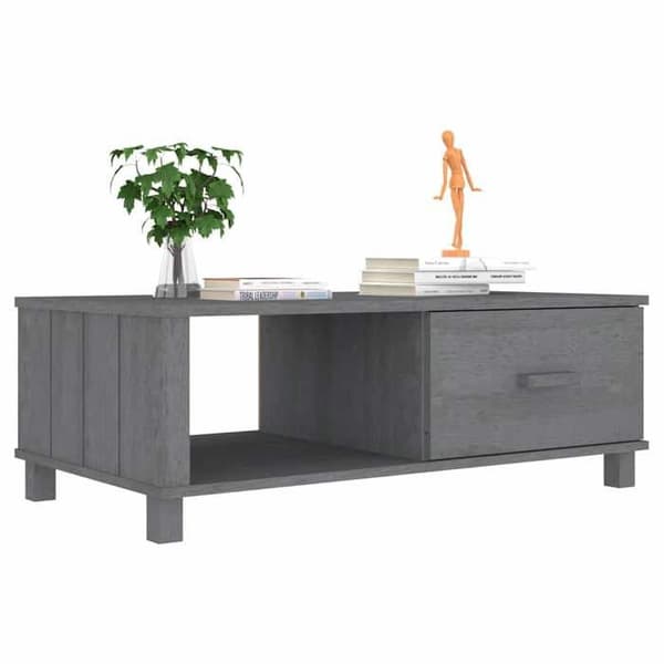 Maison Exclusive - Soffbord HAMAR Mörkgrå 100x55x35 cm Massivt furu