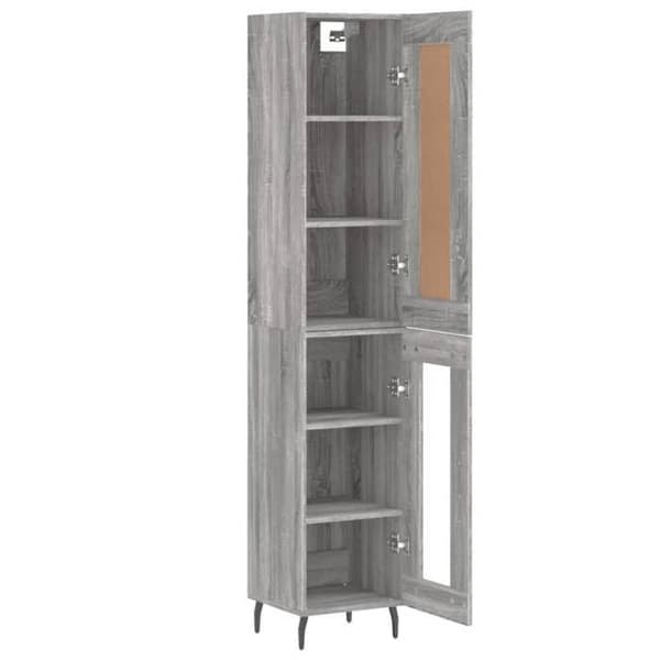 Maison Exclusive - Buffé hög Sonoma grå 34,5x34x180 cm Ingenjörsträ