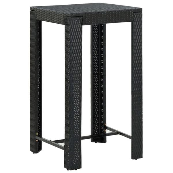 Maison Exclusive - Havebar sæt 3 dele sort poly rattan/massiv akacietræ Svart