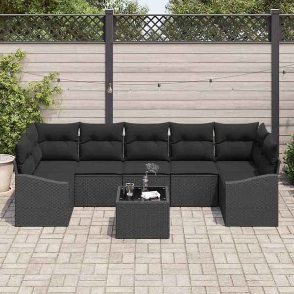 Maison Exclusive - Sæt af 8 sofaer i sort polyrotin