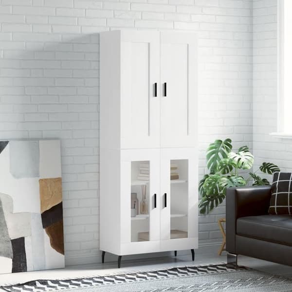 Maison Exclusive - Buffé hög Vit 69,5x34x180 cm Ingenjörsträ