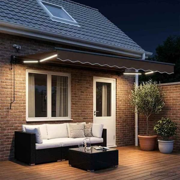 Maison Exclusive - Elektrisk utdragbar markis Taupe 4 × 3,5 m