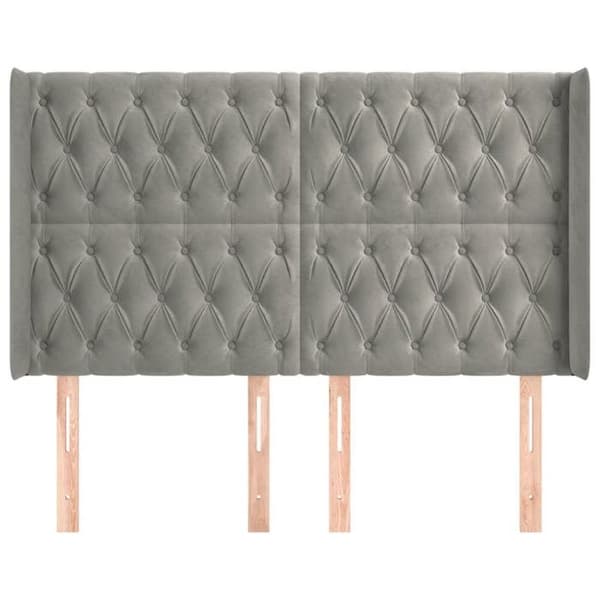 Maison Exclusive - Pääty, jossa korvat, Vaaleanharmaa 163x16x118/128 cm Sametti ljusgrått