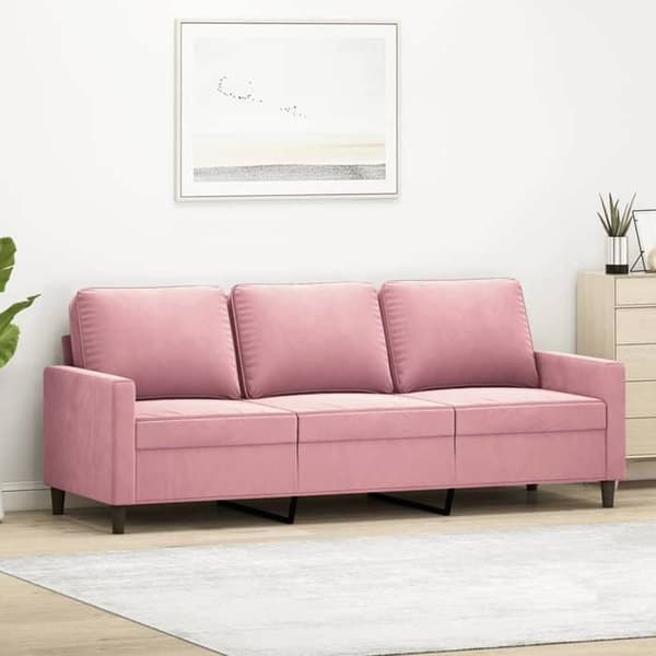 Maison Exclusive - 3-paikkainen vaaleanpunainen sohva 180 cm samettia