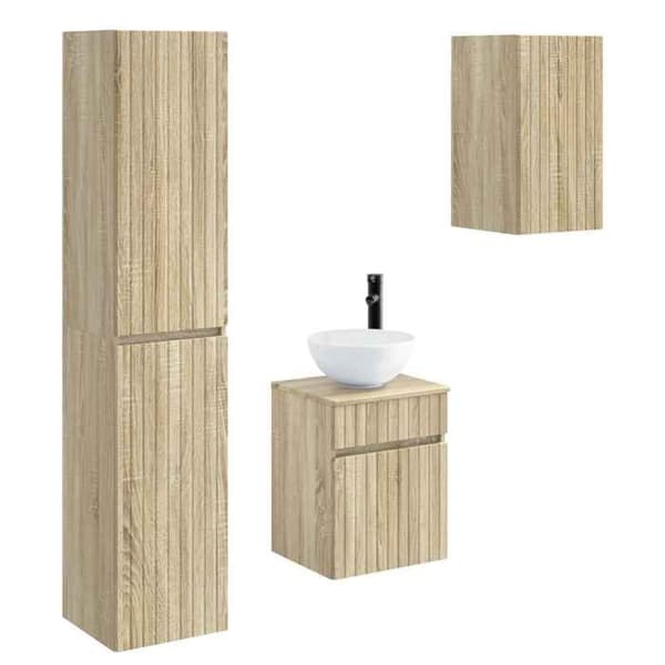 Maison Exclusive - 3-delars badrumsinredning Sonoma-ek