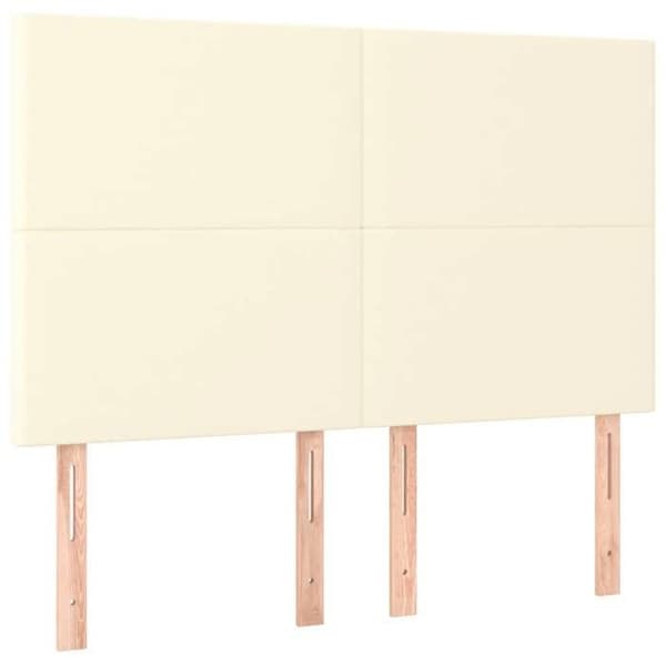Maison Exclusive - LED Hovedgærde Creme 144x5x118/128 cm Simililæder